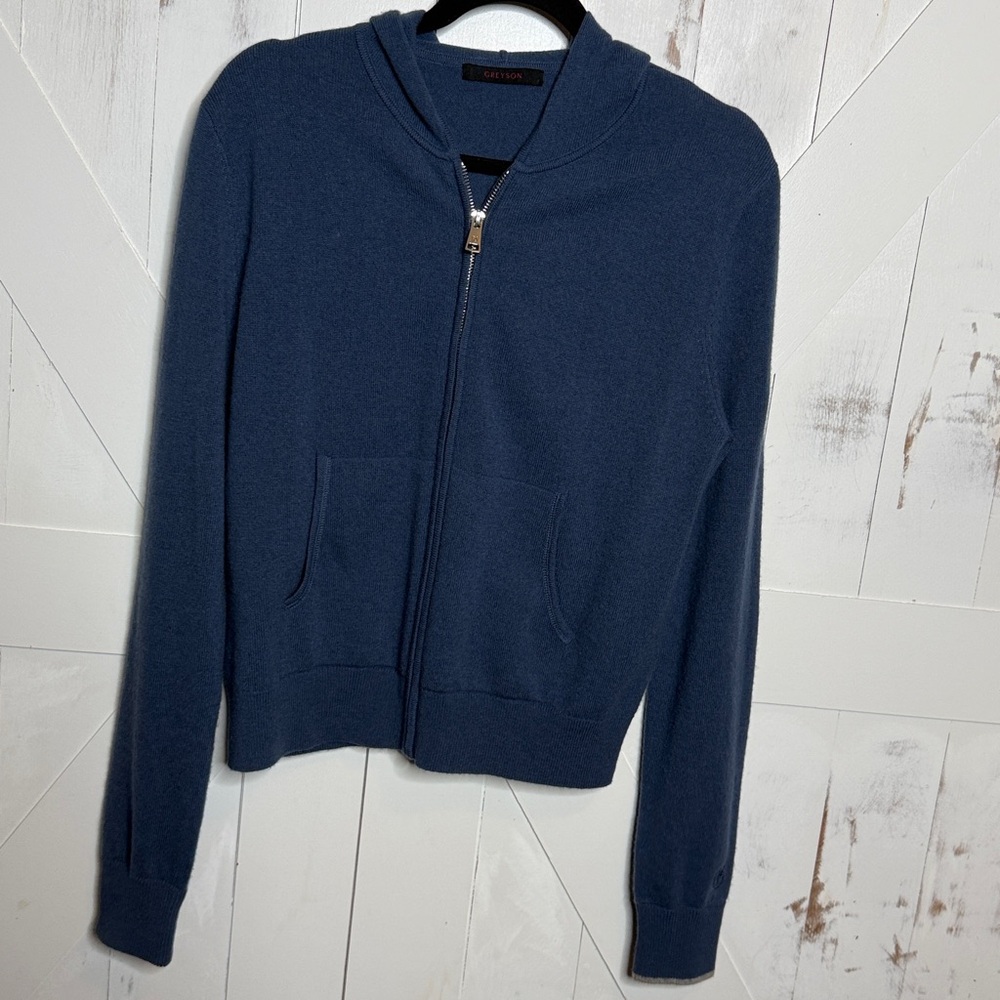 Greyson Blue Cashmere Zip Up Hoodie - Picture 5 of 8